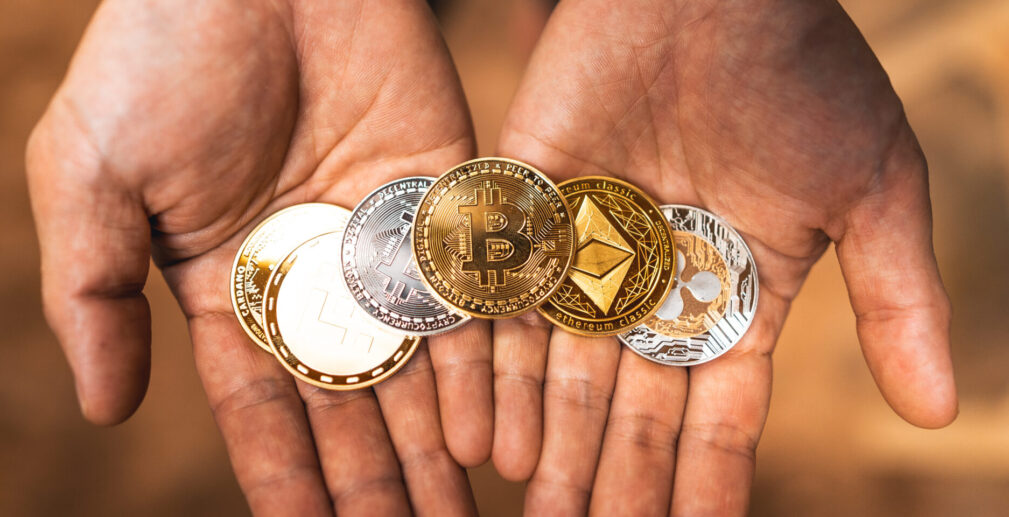 Crypto in hand bitcoin image for crypto currency Cryptocurrency golden bitcoin image for crypto currency