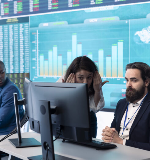 Displeased project manager sharing the failure with her worker Displeased project manager sharing the failure with her worker, employee feeling disappointed and frustrated about unsuccessful partnership. Furious CEO and dissatisfied associates.
